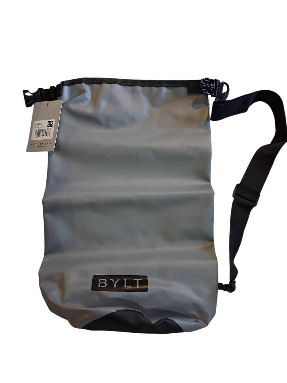Men's Gray Roll-Top Waterproof Sling Bag